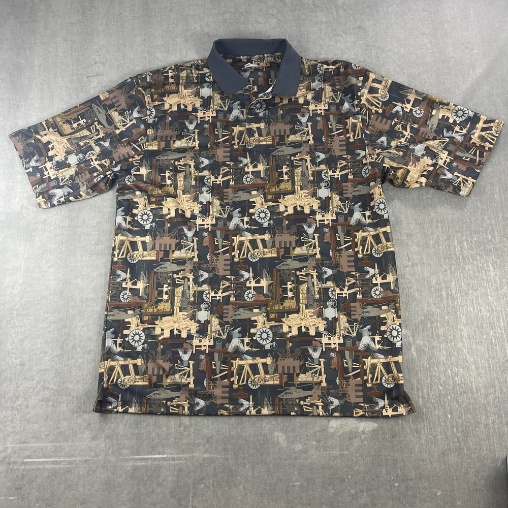 Oilfield Camo Tri-Mountain Mens XLT Multicolor Polo Shirt Performance K155T